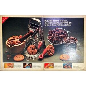 Nabisco Cookies "You'll Find Lots to Like" 2-page Vintage Print Ad 1968